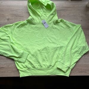 American eagle oversized cropped Neon green cropped hoodie